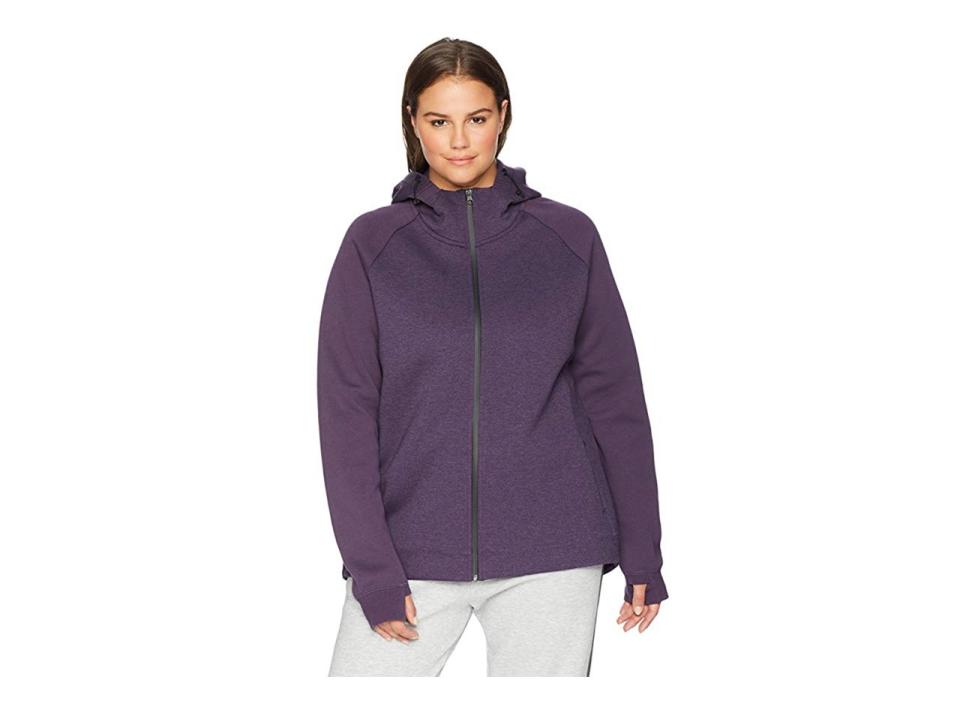 Core 10 Women's Plus-Size Motion Tech Fleece Fitted Full-Zip Hoodie Jacket, $39