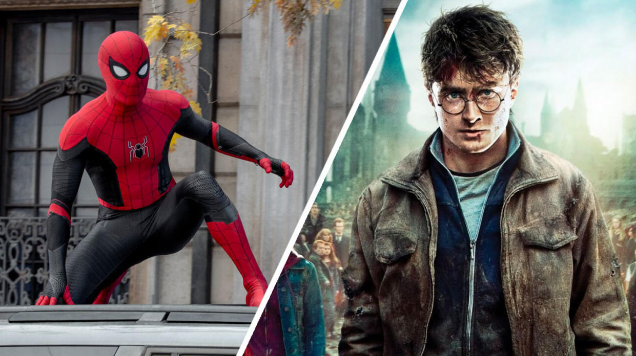 The success of No Way Home has put Spider-Man ahead of the Wizarding World. (Sony Pictures/Warner Bros.)