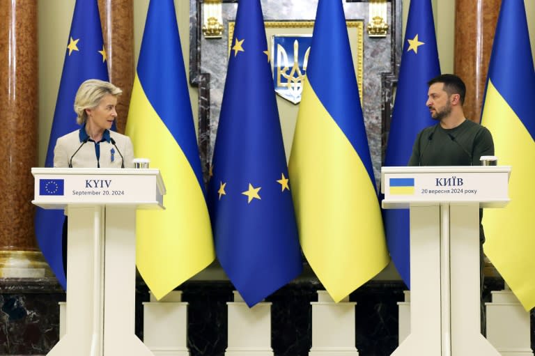 EU chief Ursula von der Leyen vowed to support Ukraine ahead of a third winter of war with Russia (Anatolii STEPANOV)