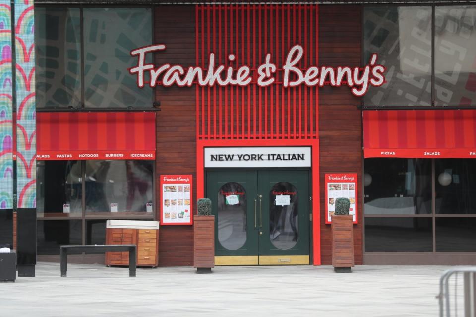 The Restaurant Group owns brands including Frankie & Benny’s (Mike Egerton/PA) (PA Archive)