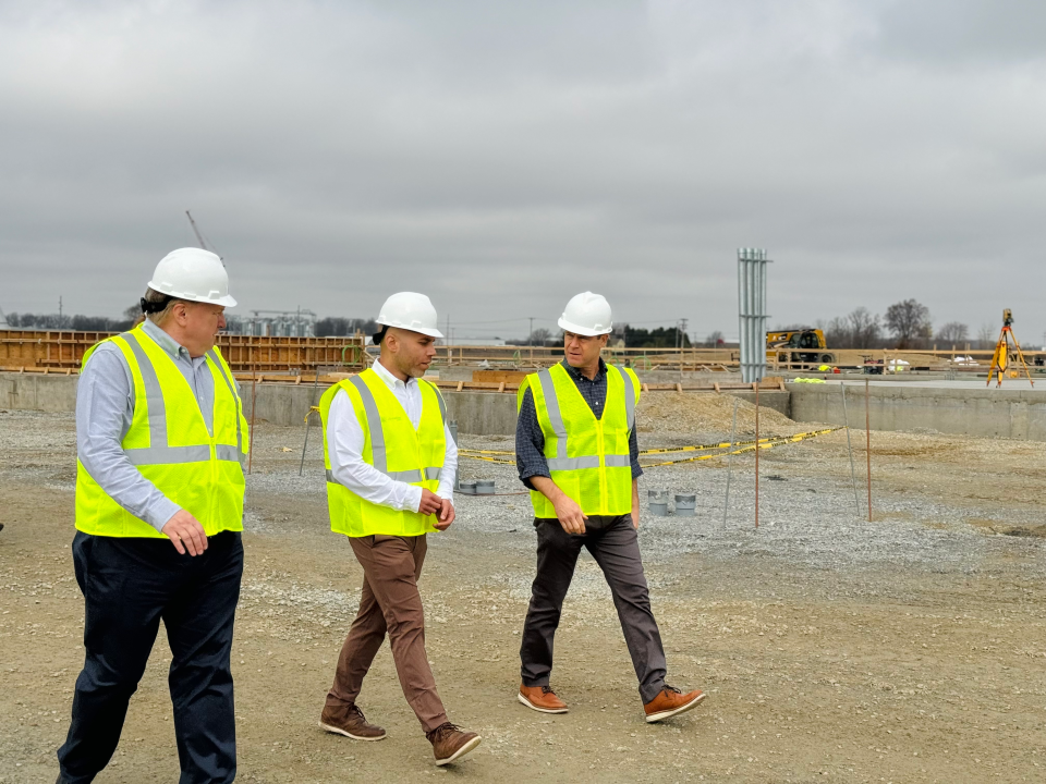 U.S. Sen. Todd Young tours the Liberation Labs construction site in Richmond as part of his "Made in Indiana" tour, Monday, March 4, 2024.
