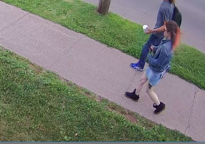 This is a still released by Charlottetown Police from surveillance video showing Summer Kneebone walking up University Avenue with a companion the evening she was last seen.