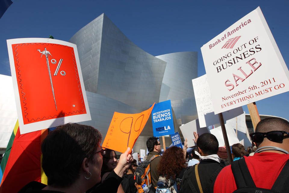 Occupy Protesters March In Downtown L.A.