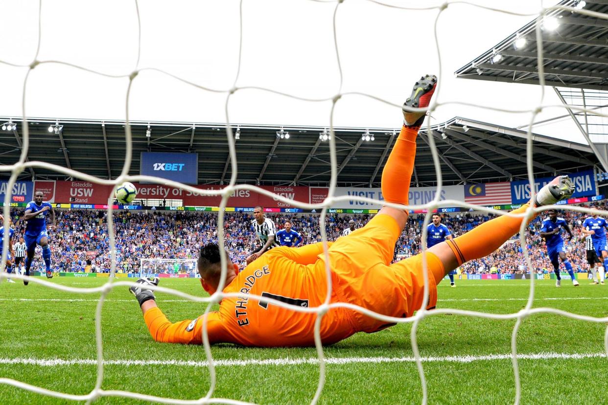 No way through: Etheridge kept Newcastle at bay as the spoils were shared: Getty Images