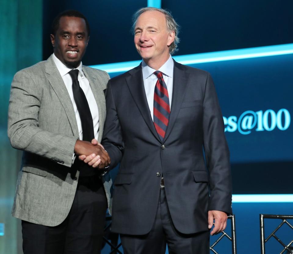 Ray Dalio (right) has said Diddy “asked me to mentor him.” Dalio has applauded Diddy as someone who wants to “help others.” Getty Images