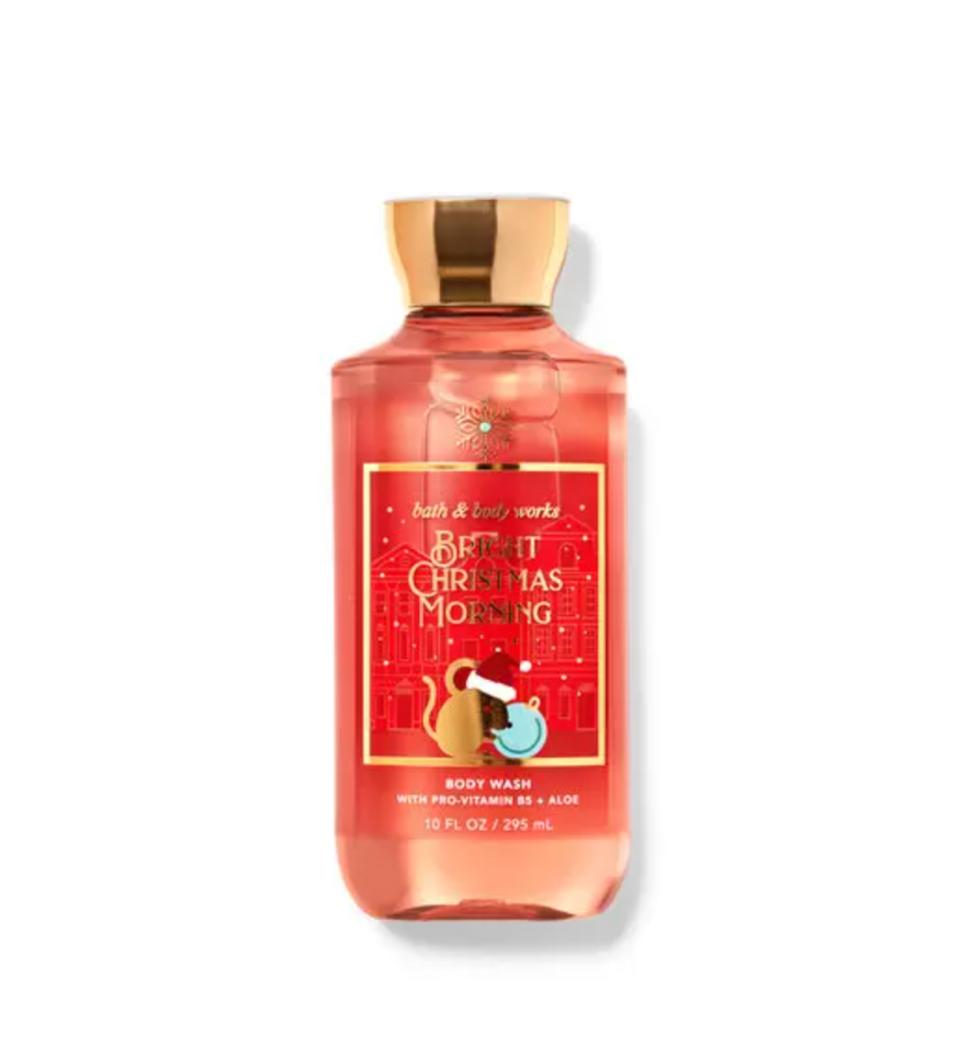 <p><a href="https://go.redirectingat.com?id=74968X1596630&url=https%3A%2F%2Fwww.bathandbodyworks.com%2Fp%2Fbright-christmas-morning-body-wash-026727184.html%3Fcgid%3Dbody-wash-shower-gel&sref=https%3A%2F%2F" rel="nofollow noopener" target="_blank" data-ylk="slk:Shop Now;elm:context_link;itc:0;sec:content-canvas" class="link ">Shop Now</a></p><p>Bright Christmas Morning Body Wash</p><p>$4.95</p>