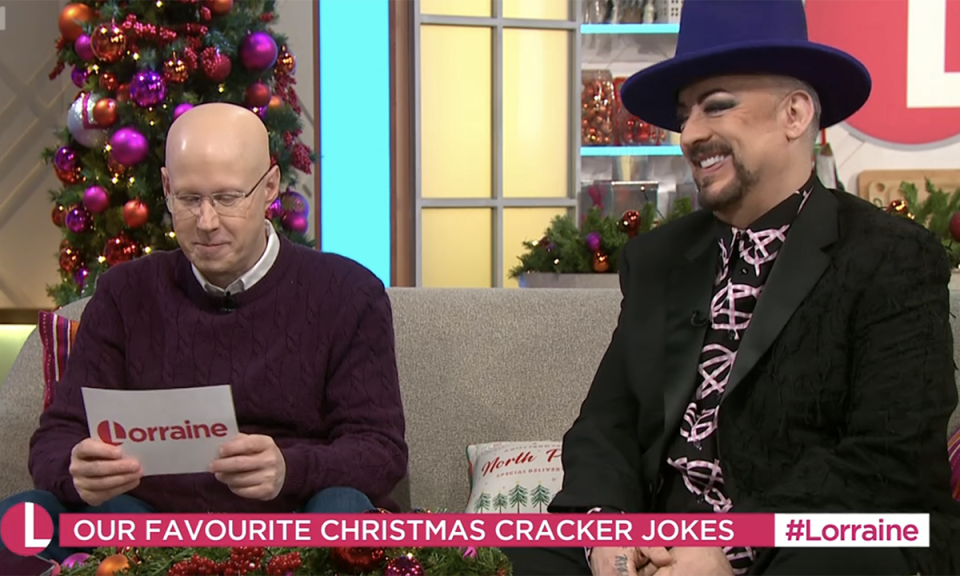 Boy George and Matt Lucas appeared on Lorraine (ITV screengrab)