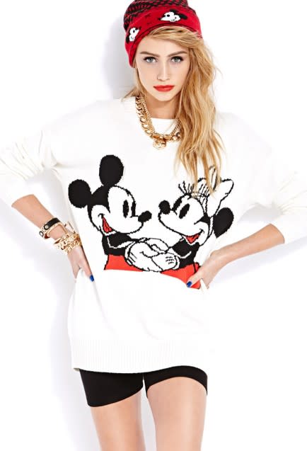 <div class="caption-credit">Photo by: Buy it for $24.80 at Forever 21</div><div class="caption-title">Smiling Mickey and Minnie Sweater</div>I love knit sweaters. They're lightweight and comfy for any type of weather. <br> <i><a rel="nofollow noopener" href="http://www.forever21.com/Product/Product.aspx?BR=f21&Category=Promo-Mickey-Co-Collection&ProductID=2000065917&VariantID=" target="_blank" data-ylk="slk:Buy it for $24.80 at Forever 21;elm:context_link;itc:0;sec:content-canvas" class="link ">Buy it for $24.80 at Forever 21</a></i> <br>