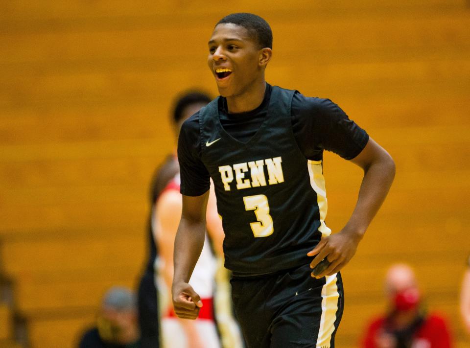 Penn’s Markus Burton, shown here Tuesday, scored 15 points Friday to help the Kingsmen to a semifinal win Friday against Northridge in the 4A Elkhart Sectional.