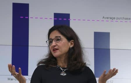 Bank of England Deputy Governor Minouche Shafik delivers a speech at a financial markets event in the City of London, in London, Britain September 28, 2016. REUTERS/Toby Melville