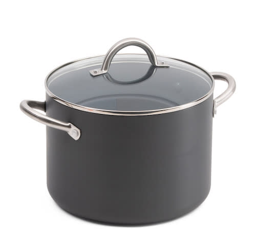 Dash of That Enamel on Steel Stock Pot with Lid - Gray, 8 qt - Baker's