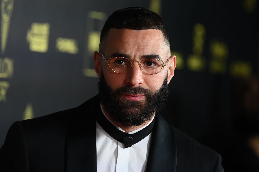  Real Madrid star Karim Benzema wins the Ballon d'Or 2022: Real Madrid's French forward Karim Benzema poses upon arrival to attend the 2022 Ballon d'Or France Football award ceremony at the Theatre du Chatelet in Paris on October 17, 2022. 