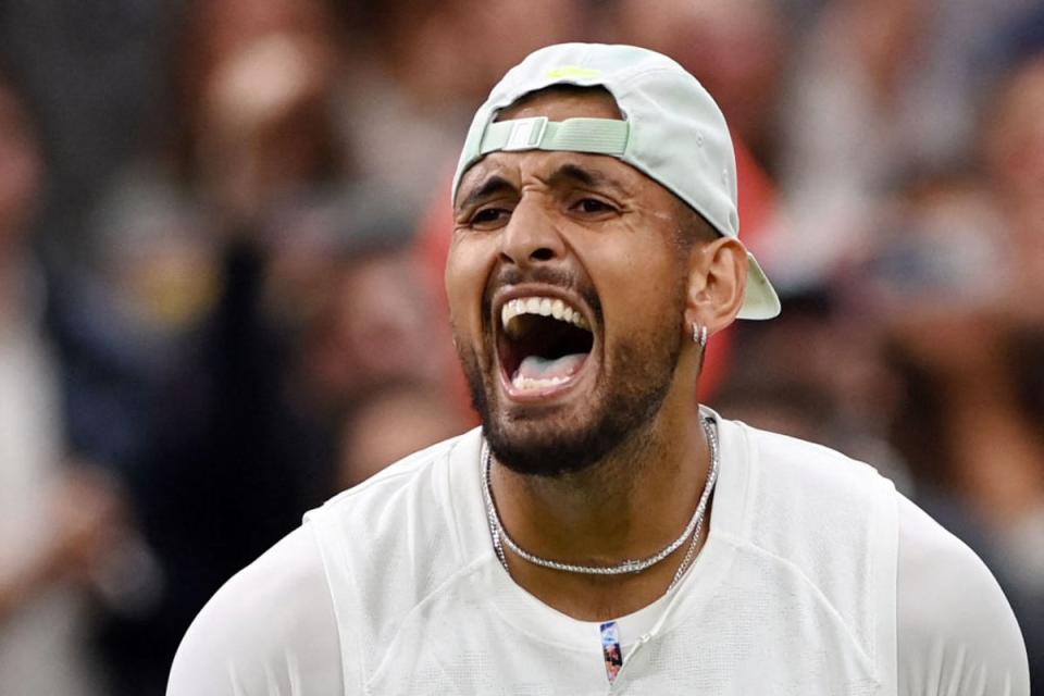 Nick Kyrgios overcame Stefanos Tsitsipas in a Wimbledon classic  (AFP via Getty Images)