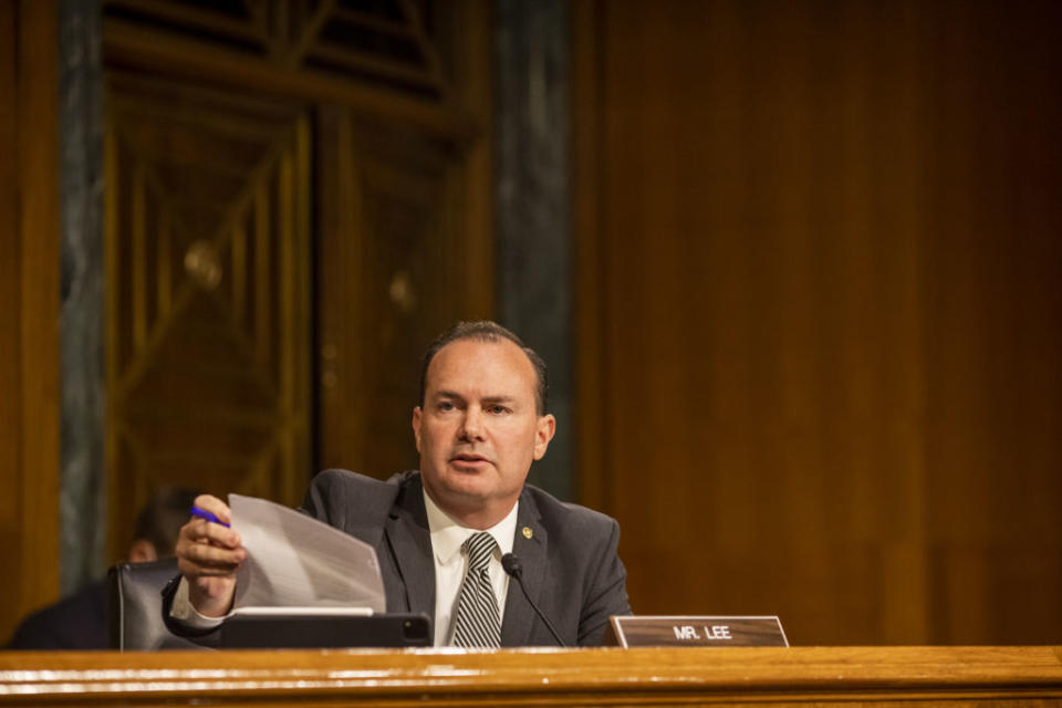 Senator Mike Lee, a Republican from Utah, speaks during a Senate Judiciary Committee hearing in Washington, D.C., in 2020.<span class="copyright">Jason Andrew/The New York Times/Bloomberg via Getty Images</span>