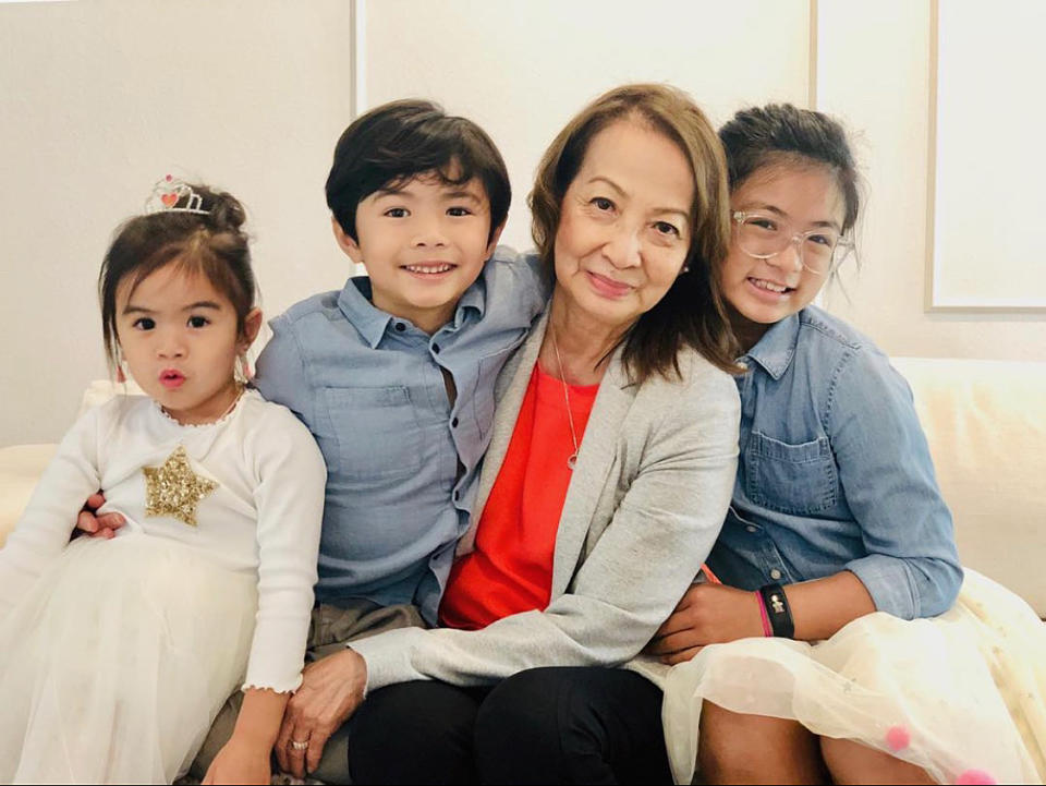 Loan Le and her grandchildren, Colette, Edison, and Olivia. (Courtesy Jackie Pham Nguyen)