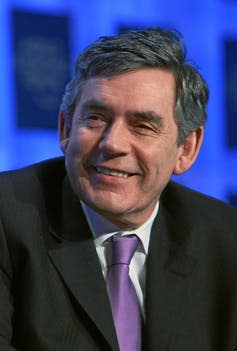 <span class="caption">Gordon Brown.</span> <span class="attribution"><a class="link " href="https://commons.wikimedia.org/wiki/File:Gordon_Brown_Davos_2008_crop.jpg" rel="nofollow noopener" target="_blank" data-ylk="slk:World Economic Forum;elm:context_link;itc:0;sec:content-canvas">World Economic Forum</a>, <a class="link " href="http://creativecommons.org/licenses/by-sa/4.0/" rel="nofollow noopener" target="_blank" data-ylk="slk:CC BY-SA;elm:context_link;itc:0;sec:content-canvas">CC BY-SA</a></span>