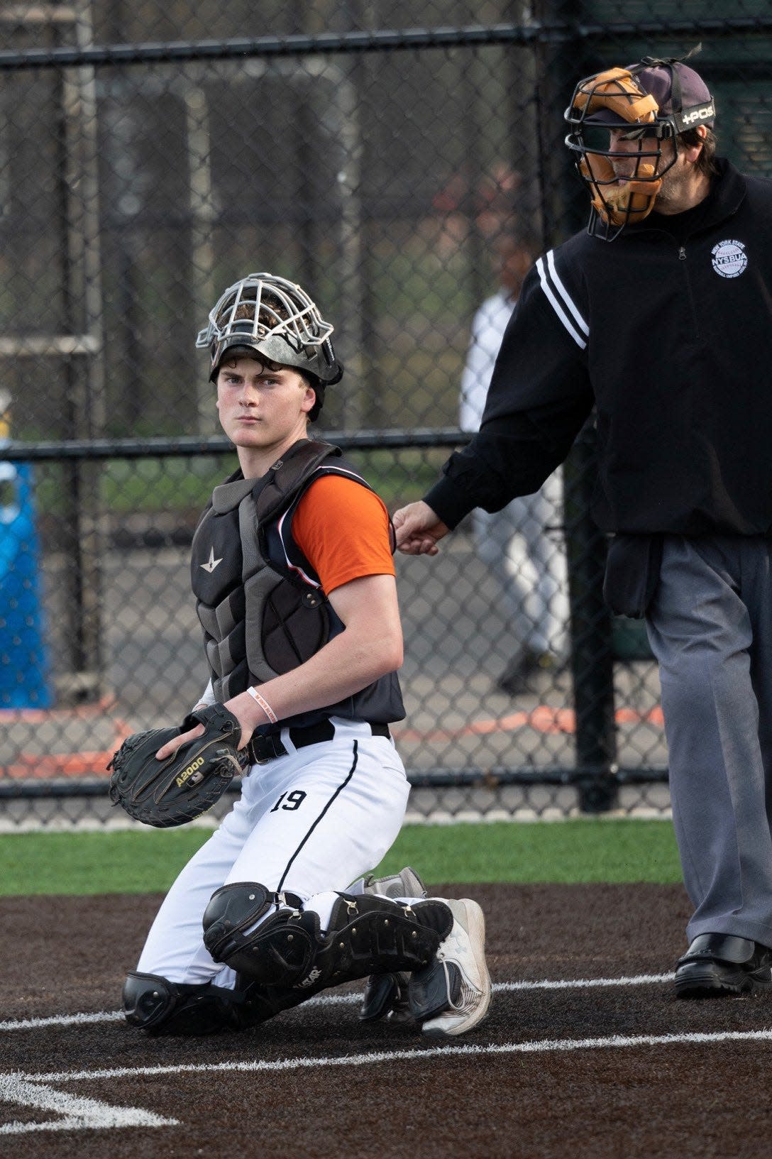 Mamaroneck catcher J.J. Grimes was named all-section and league player of the year this past season.