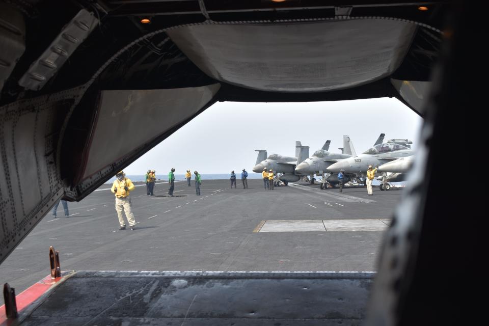 My first look at the flight deck after landing on the USS Dwight D. Eisenhower.