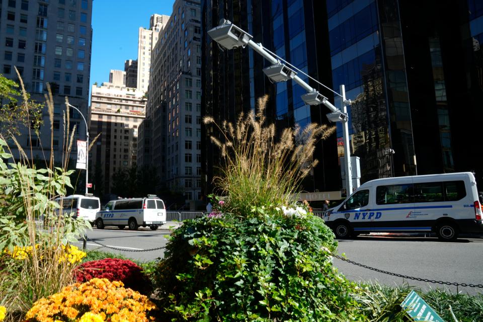 A congestion pricing scanner is shown above the north-bound side of Broadway, between West 60th and 61st St. in Manhattan, Thursday, November 2, 2023