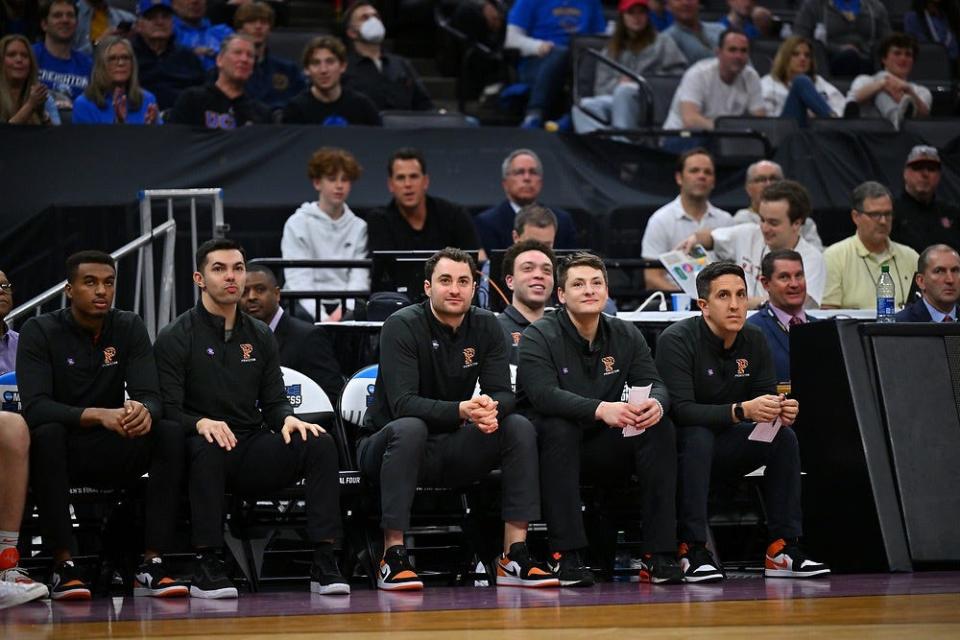 Chris Mongilia, far right, is the Director of Operation's for Princeton's men's basketball program.