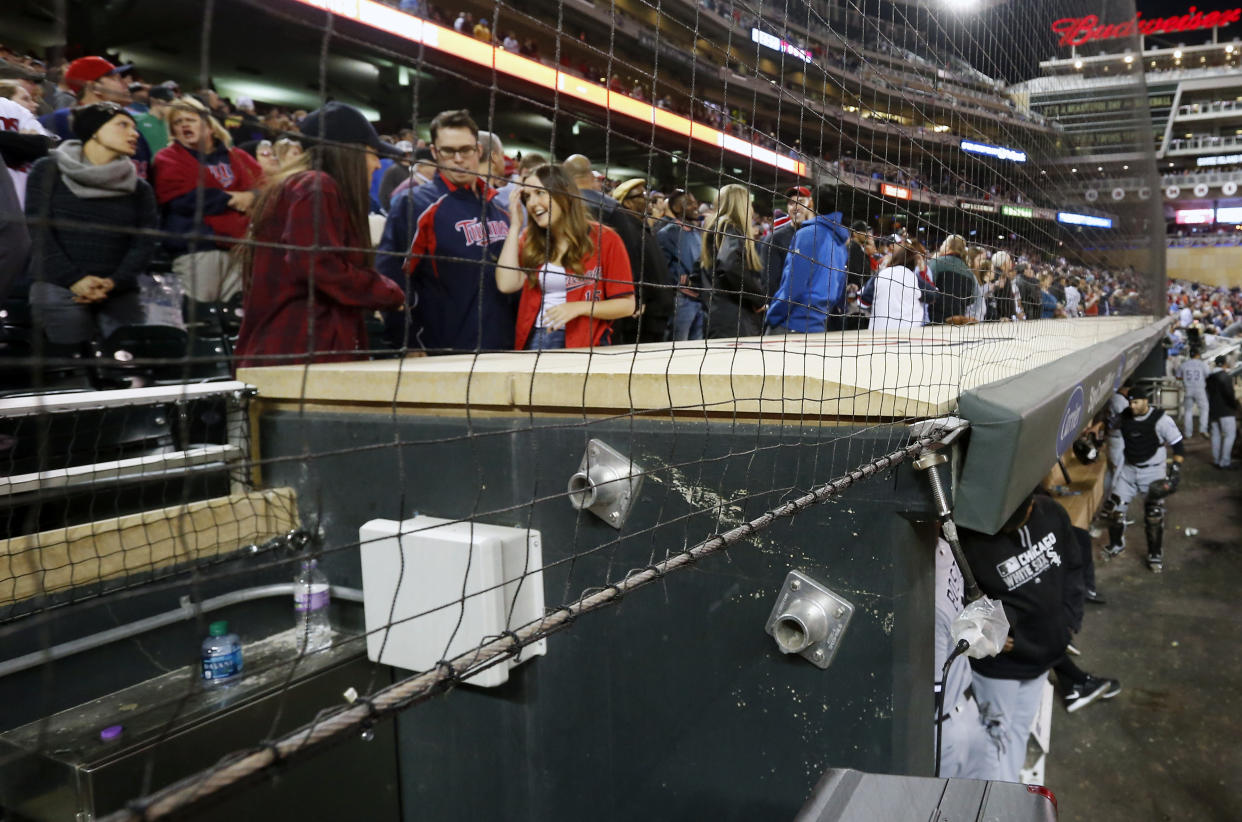 Each MLB club has agreed extend protective netting to “at least the far ends of both dugouts” ahead of the 2018 season. (AP Photo/Jim Mone, File)