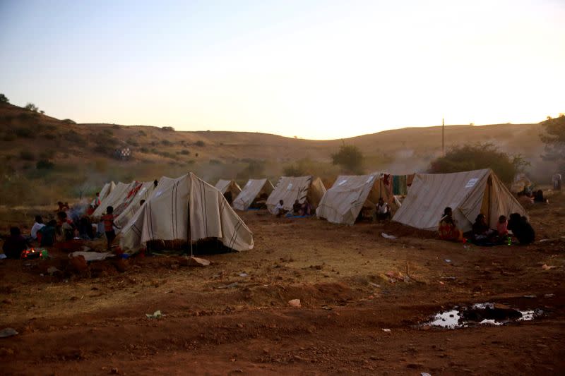 FILE PHOTO: Tents belonging to Ethiopian refugees fleeing from the ongoing fighting in Tigray region, are seen at the Um-Rakoba camp, on the Sudan-Ethiopia border, in the Al-Qadarif state