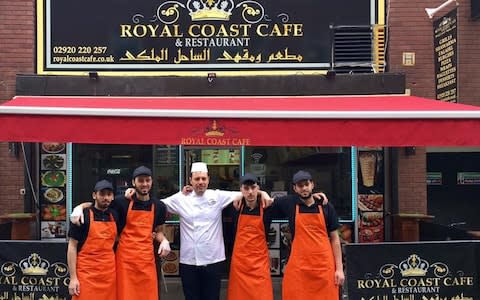 Staff outside Ali's restaurant, the Royal Coast Cafe, in Cardiff  - Credit: Royal Coast Cafe /Facebook