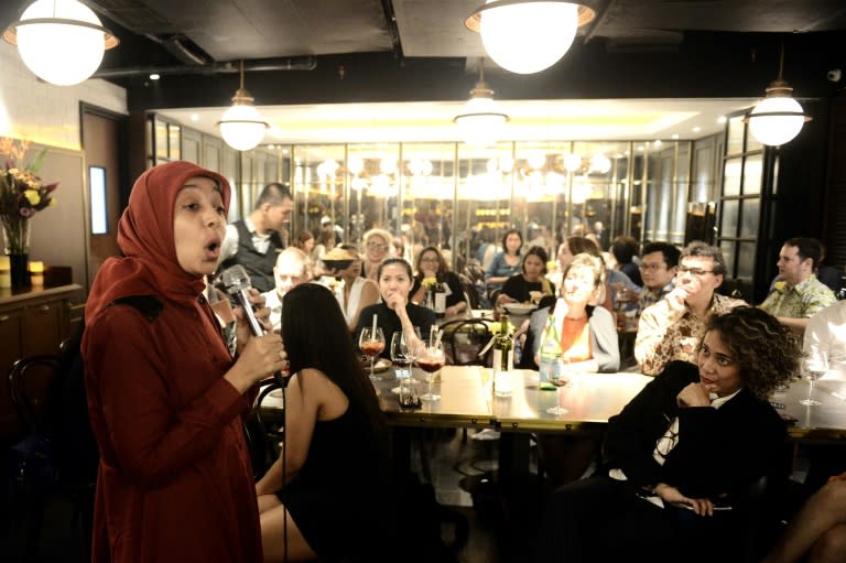 Indonesian comedian Sakdiyah Maruf still has a day job working as an interpreter at conferences, but regularly performs in comedy clubs and nights in Jakarta