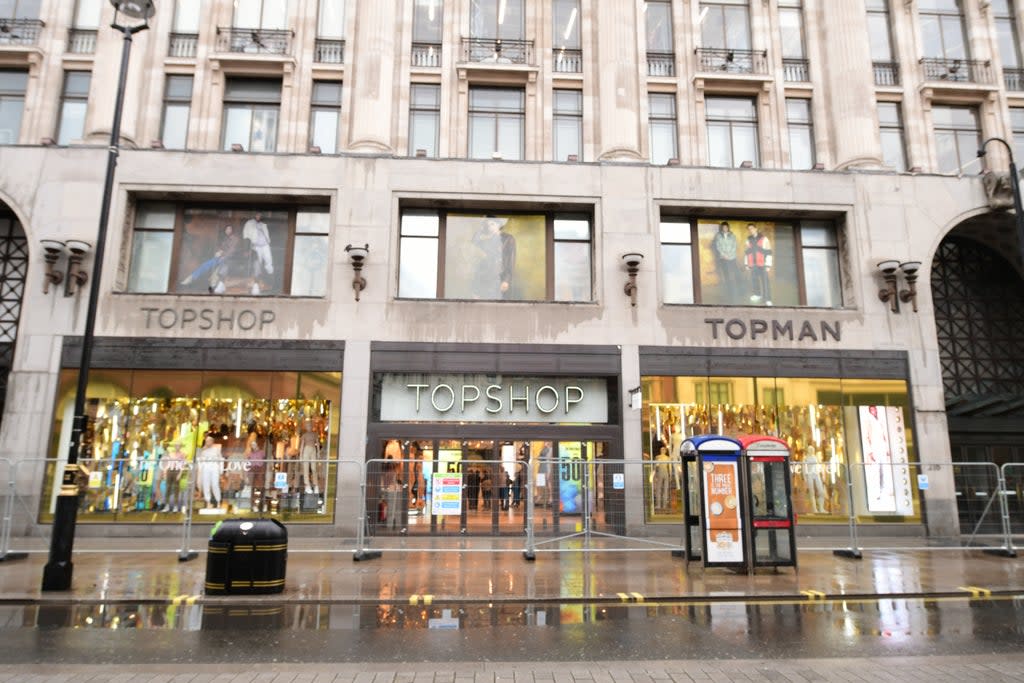 Topshop closed on Oxford Street in 2021  (PA Archive)