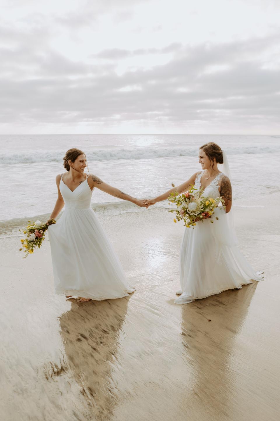 The couple had a styled photoshoot because they couldn't have a proper wedding.