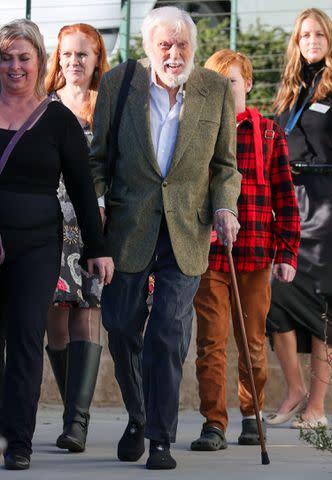 <p>SplashNews</p> Dick Van Dyke and wife, Arlene Silver (left), leaving the Moments in Time portrait exhibition on Nov. 19 in Malibu