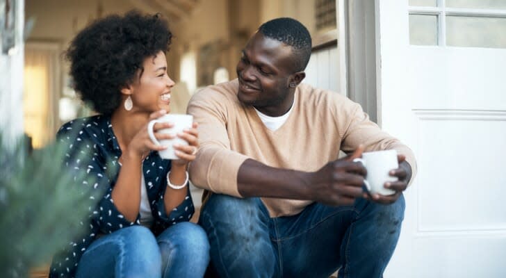 Young, happy black couple