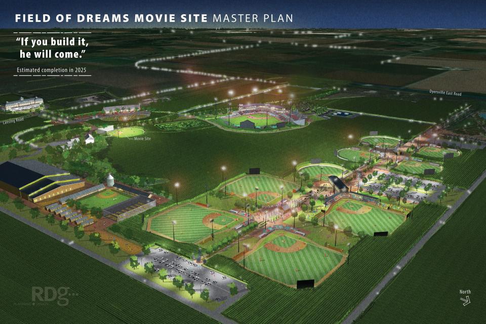 The Field of Dreams movie site master plan calls for nine youth baseball and softball fields, a hotel and dorms.