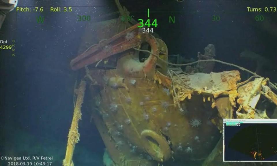 Video image shows wreckage from the USS Juneau.