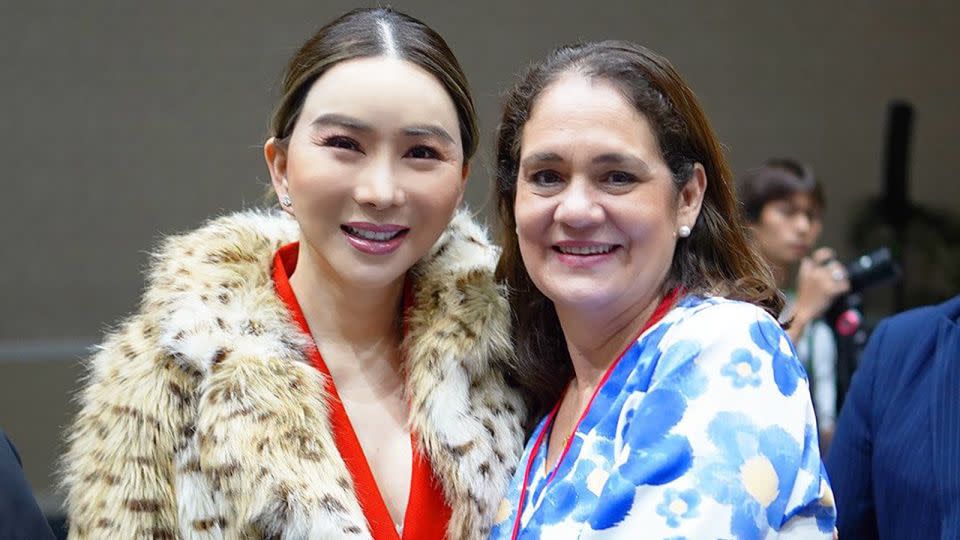 Pageant director Karen Celebertti (left) with Miss Universe owner Anne Jakrajutatip (right), who has voiced support for Celebertti following her resignation. - From Anne Jakrajutatip