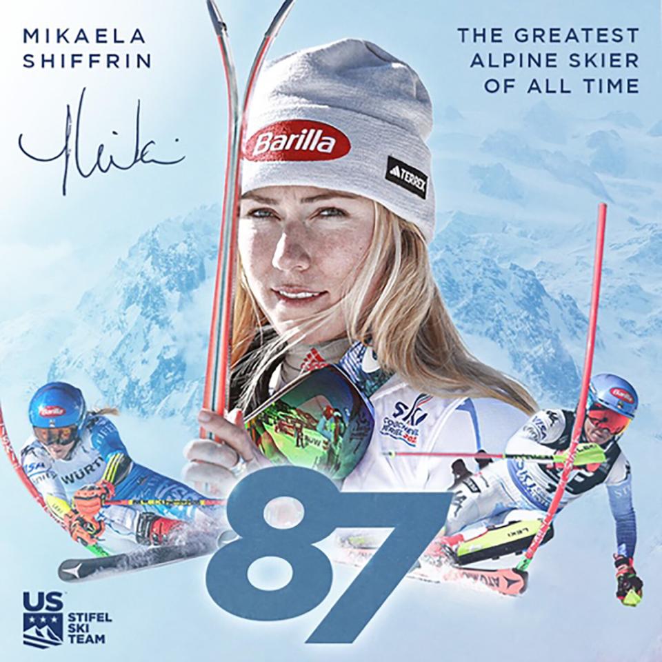 Mikaela Shiffrin Photos for editorial use linked here; photo credit: U.S. Ski & Snowboard - Mike Dawson https://usskiandsnowboard.smugmug.com/Alpine/Alpine-2022-23/2023-Are-World-Cup---Sweden/