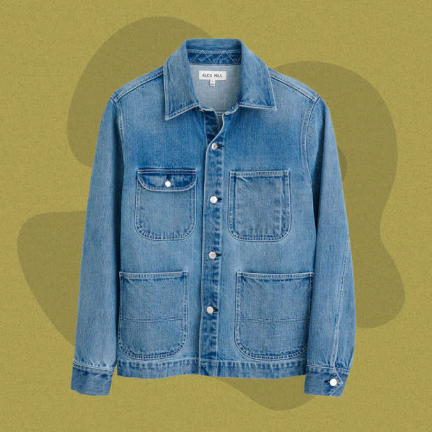 <p>Alex Mill's Work Jacket is constructed from 100% Japanese indigo denim in an appealing vintage wash. Shank buttons add a traditional touch to the contemporary design, and bar tack stitching (a series of closely spaced zig-zag stitches) provides reinforcement in key areas.</p><p>[$220; <a href="https://go.skimresources.com?id=106246X1712071&xs=1&xcust=mj-bestdenimjackets-jzavaleta-080423-update&url=https%3A%2F%2Fwww.alexmill.com%2Fproducts%2Fwork-jacket-in-vintage-wash-denim" rel="noopener" target="_blank" data-ylk="slk:alexmill.com;elm:context_link;itc:0;sec:content-canvas" class="link ">alexmill.com</a>]</p>