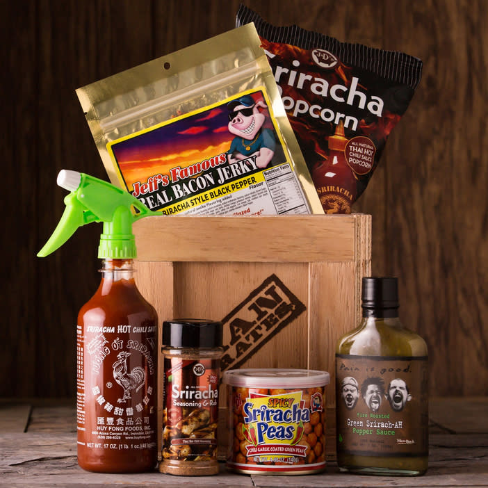 Instead of Birchbox, send the dad in your life a Man Crate catered to his hobbies and lifestyle. From sports buffs to foodies to gamers to zombie-lovers, there’s something for every type of guy. Man Crates Sriracha Crate ($60)