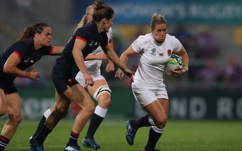 Rachael Burford in action for England - Credit: Getty images