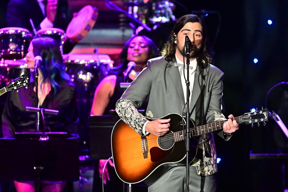 Noah Kahan, seen here performing at the Recording Academy and Clive Davis' Salute To Industry Icons pre-Grammy gala at the Beverly Hilton hotel in Beverly Hills, California on Feb. 3, 2024, will serve as one of the headliners at Moon Crush.