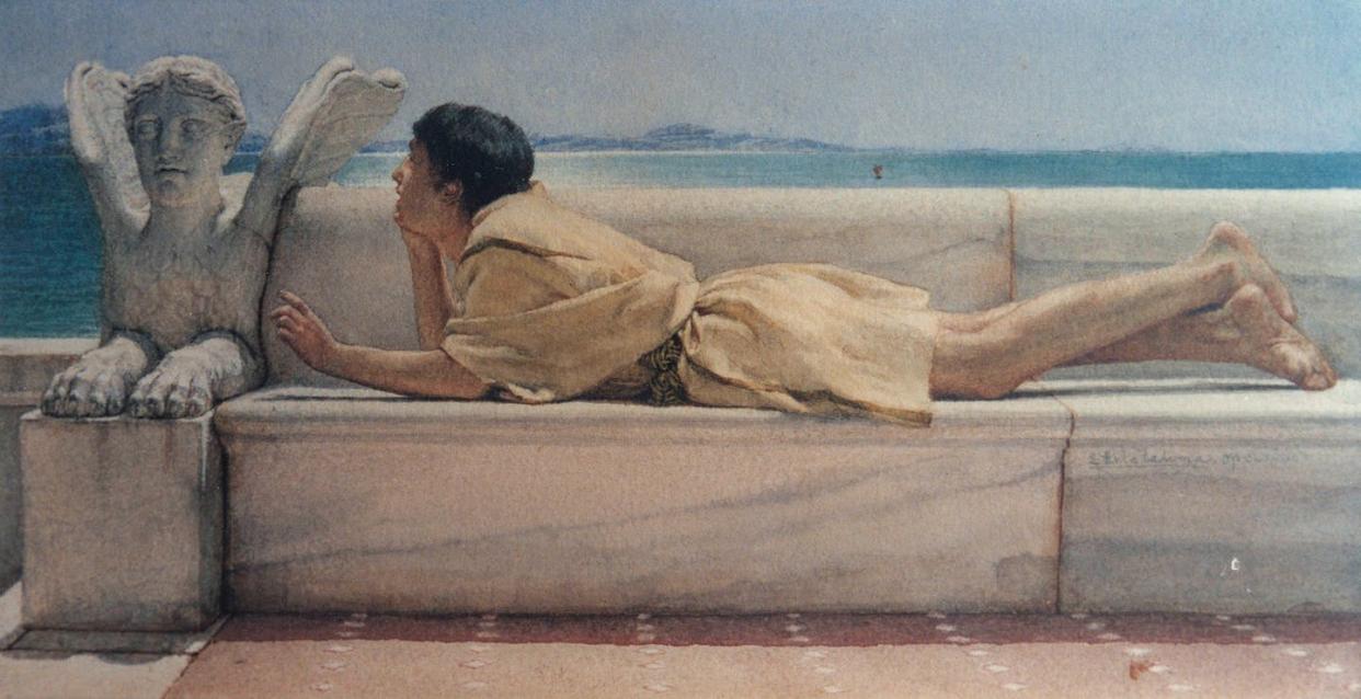 Un consejero silencioso, de Lawrence Alma Tadema. <a href="https://commons.wikimedia.org/wiki/File:A_silent_counselor,_by_Lawrence_Alma-Tadema.jpg" rel="nofollow noopener" target="_blank" data-ylk="slk:RKD/Wikimedia Commons;elm:context_link;itc:0;sec:content-canvas" class="link ">RKD/Wikimedia Commons</a>