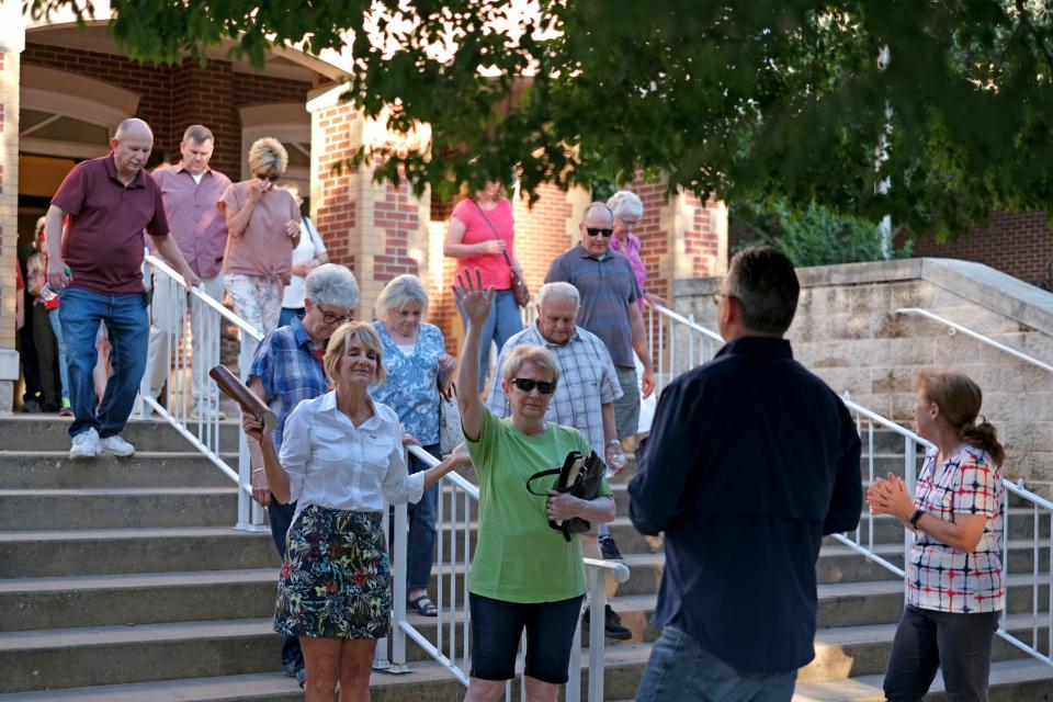 First United Methodist Church of Oklahoma City members participate in a prayer march in July around their church building at 131 NW 4.