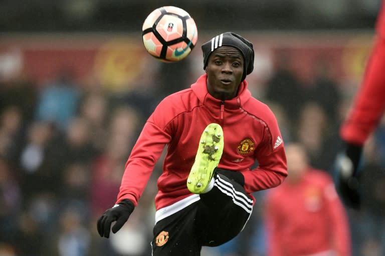 Manchester United's defender Eric Bailly, pictured in February 2017, was suspended for the 2-0 win over Ajax in the Europa League final and will sit out a further two games