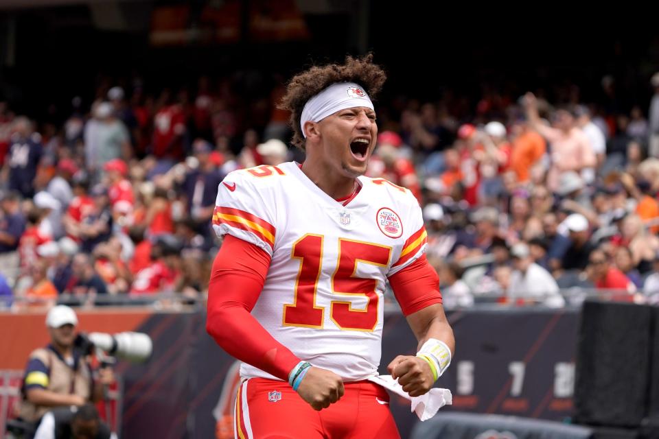 Sports fans in Kansas will be able to begin betting on their favorite teams, such as Patrick Mahomes' Kansas City Chiefs, starting Sept. 1, Gov. Laura Kelly's office announced Thursday.