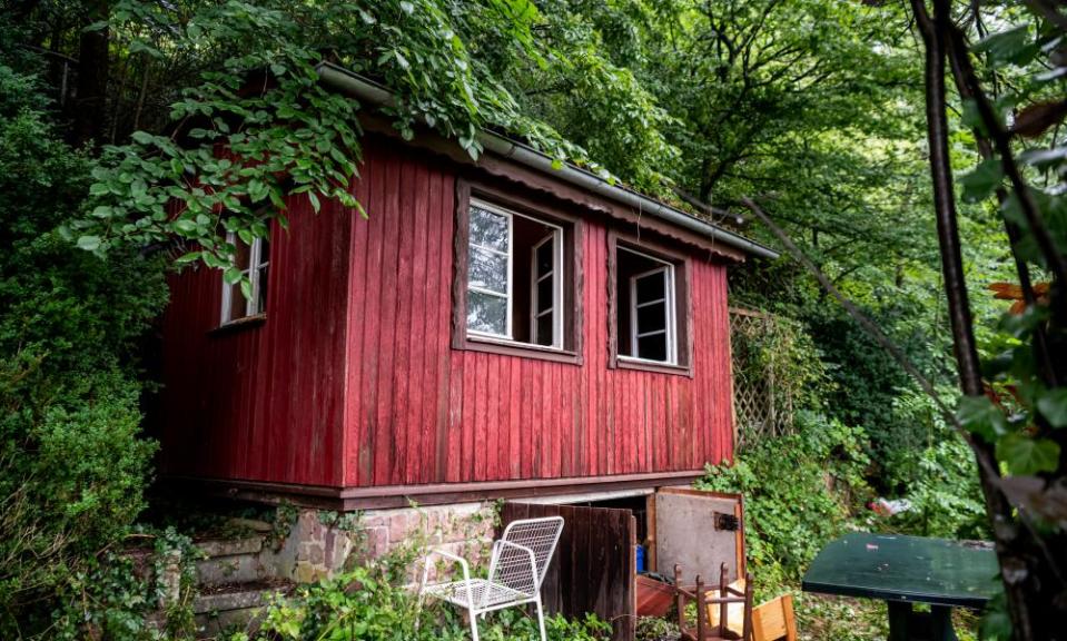 The forest hut on the town outskirts of Oppenau, Germany, where police were called to.