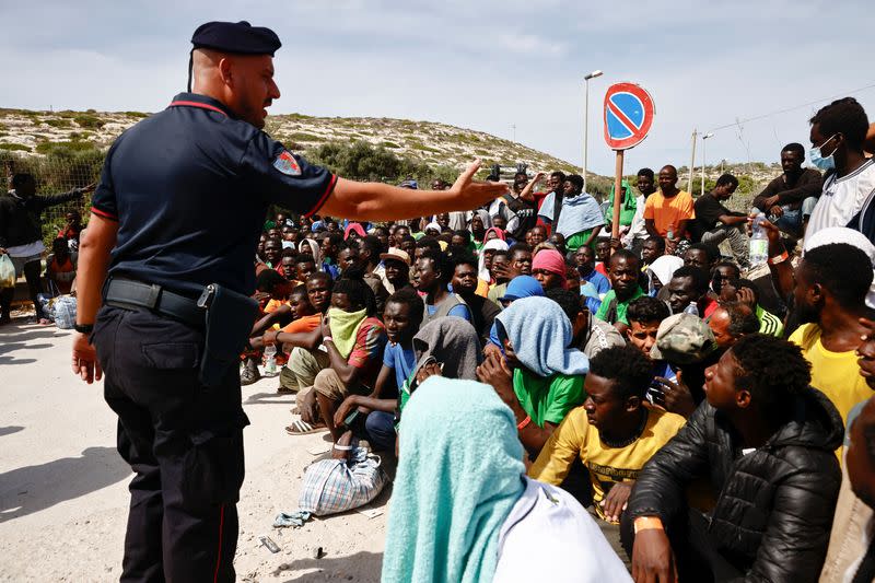 Migrants in Lampedusa