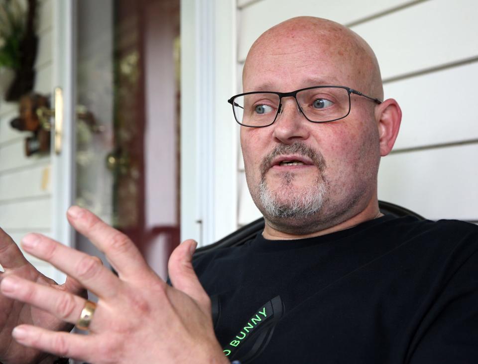 Gavin Sorge Sr., seen at home in South Berwick, Maine, Monday, June 26, 2023, has many questions about the fatal crash involving his son, Gavin Jr., 22, his wife's stepfather Peter Ronchi, and son's partner Sean Kamszik, 23, in September 2022.