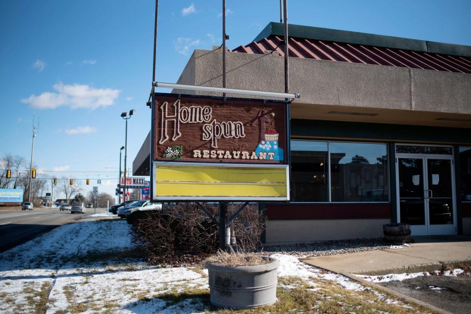 Homespun Restaurant is photographed on Thursday, Jan. 21, 2021, in Battle Creek. Due to the economic impact of the COVID-19 pandemic, the restaurant closed its doors after 36 years of business.