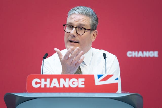 Labour Party leader Sir Keir Starmer launches his party’s manifesto at Co-op HQ in Manchester, while on the General Election campaign trail 