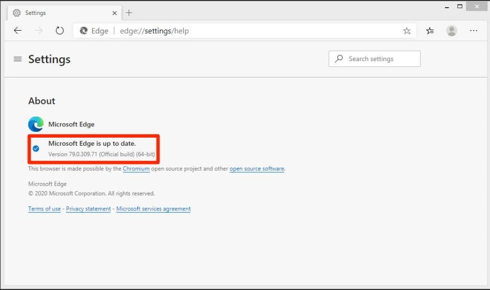 How to find Microsoft Edge version 3